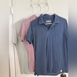 3x Marine Layer Sport Polos Size S - Navy, Red & Grey